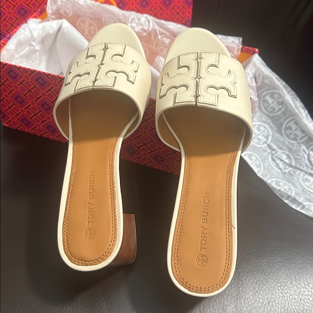 Women’s Tory Burch Ines 55MM Slide-Calf Leather/Metallic